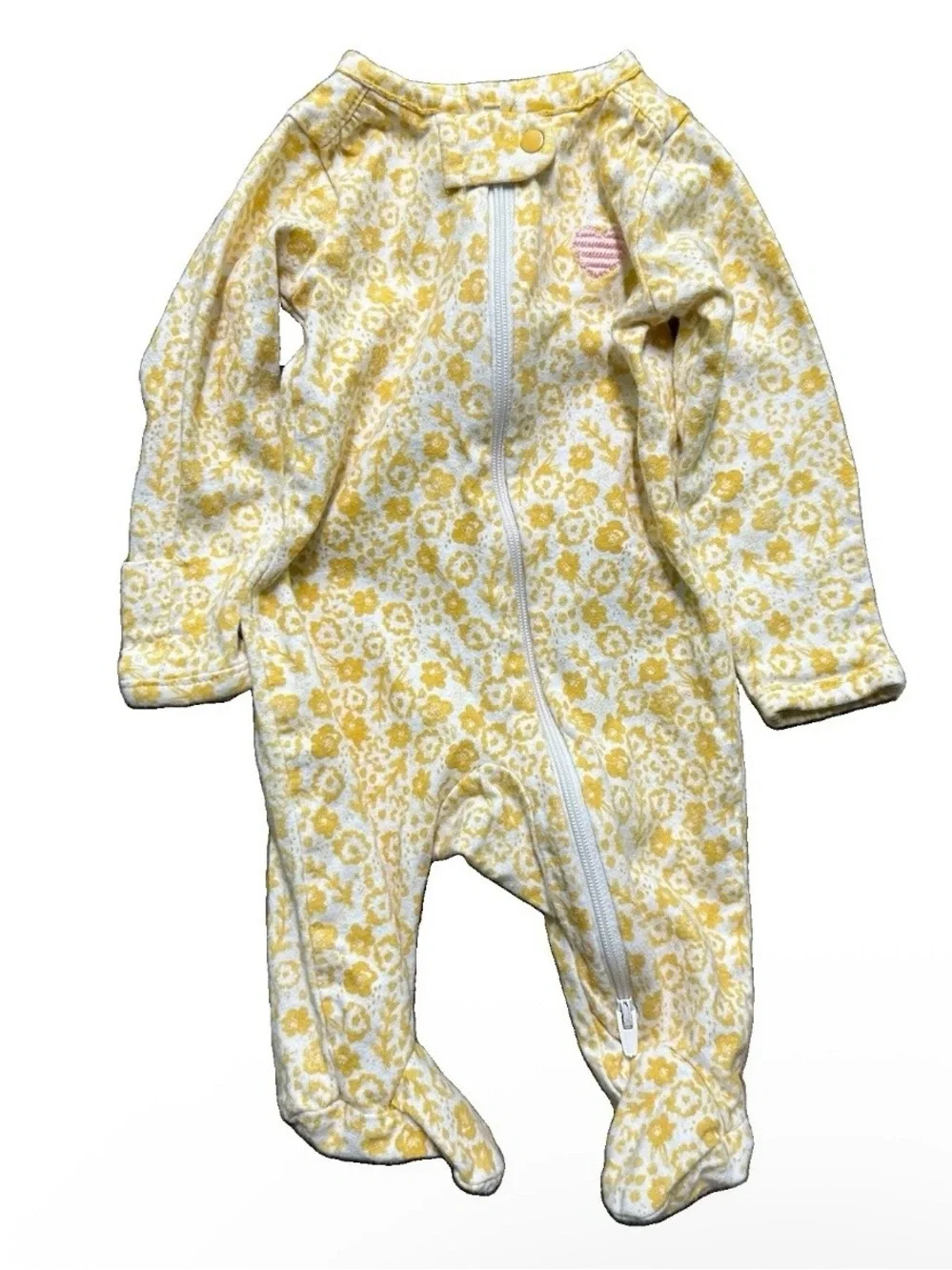 Baby Girl Footie Pajamas 2 Way Zipper Fleece Size Newborn